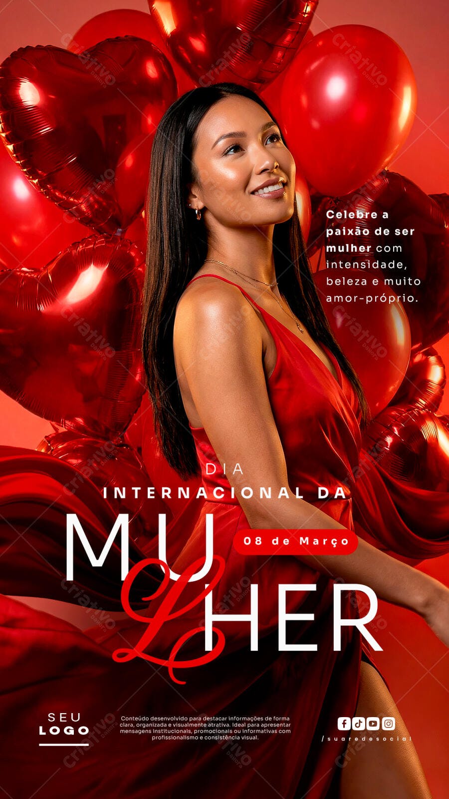 Story Dia Internacional da Mulher 8 de Março PSD Editável