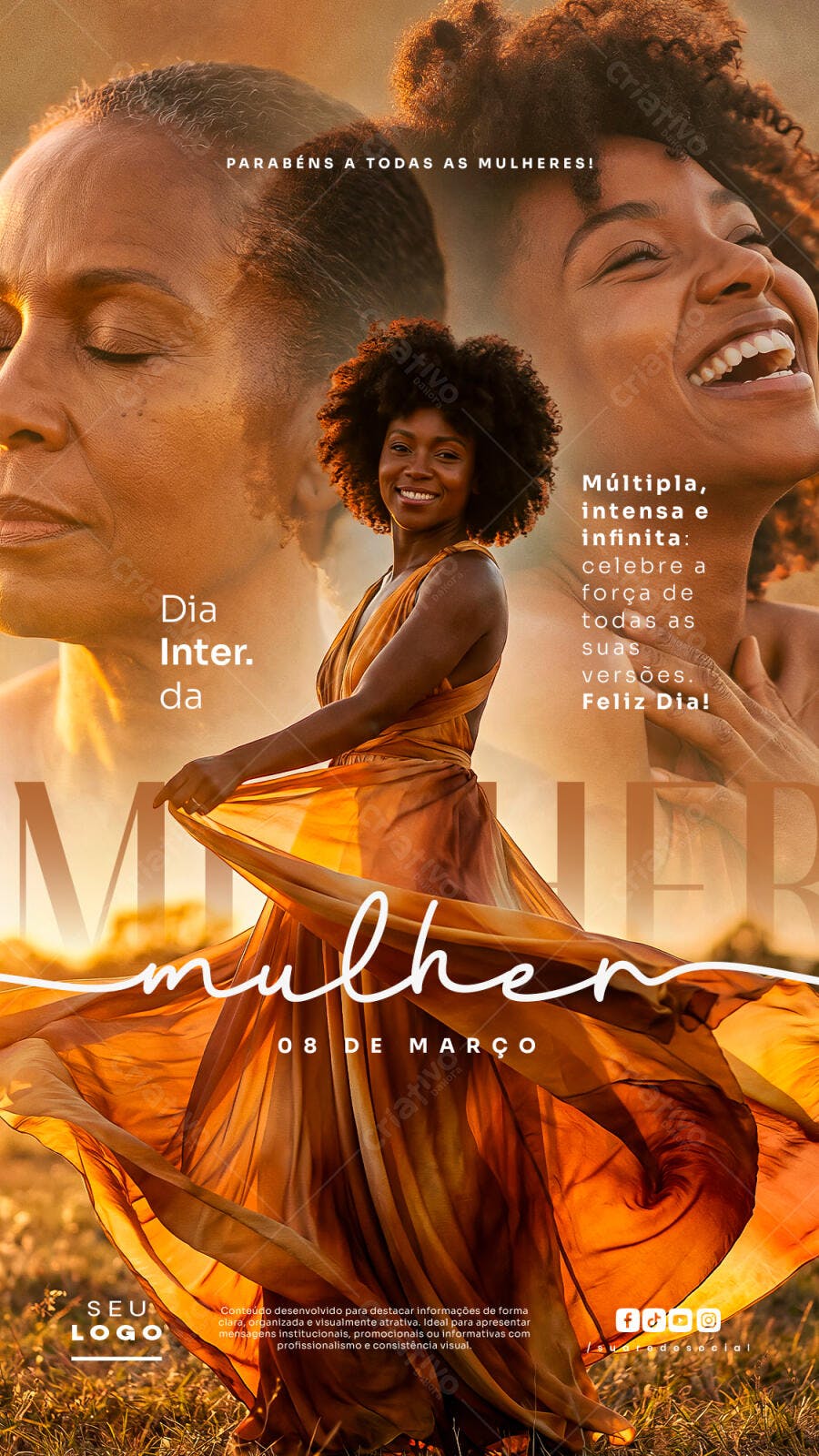Post Instagram Dia da Mulher 8 de Março PSD Editável