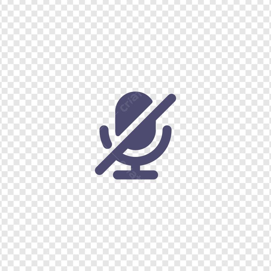 Ícone Microfone Mudo Flat Design PNG Fundo Transparente