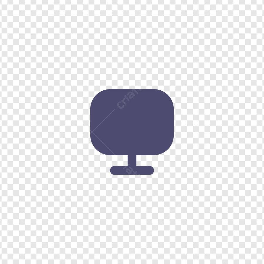 Ícone Monitor Computador Flat Design PNG Fundo Transparente