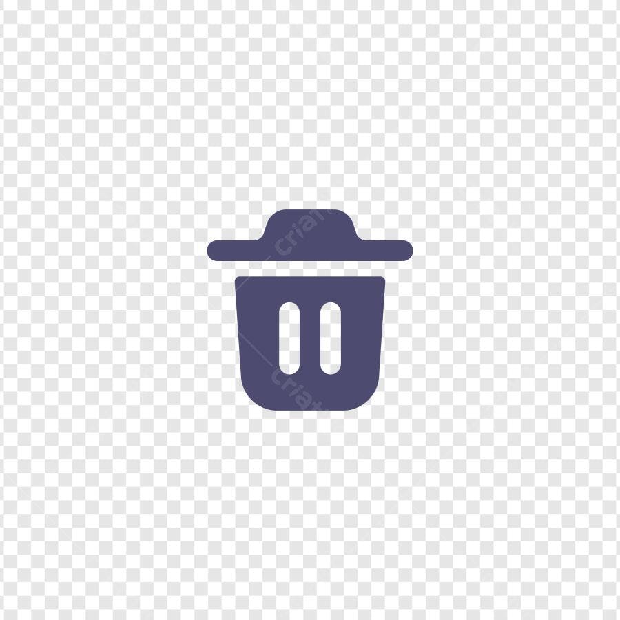 Ícone Lixeira Flat Design Roxo PNG Fundo Transparente