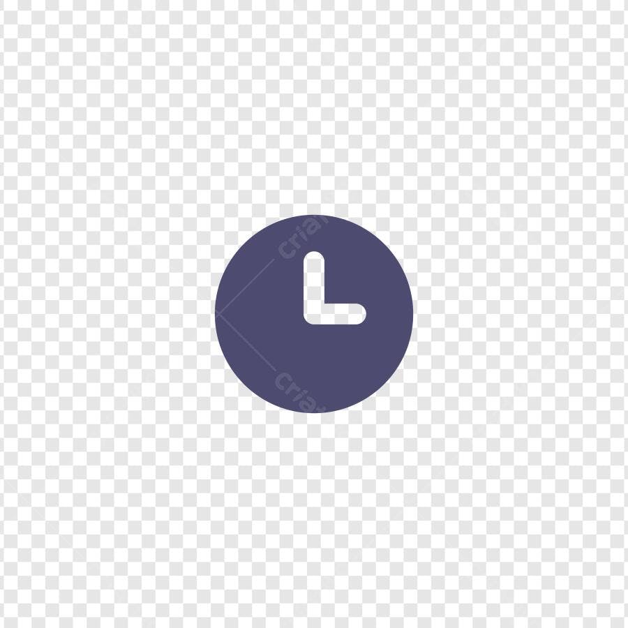 Ícone Relógio Flat Design Roxo PNG Fundo Transparente