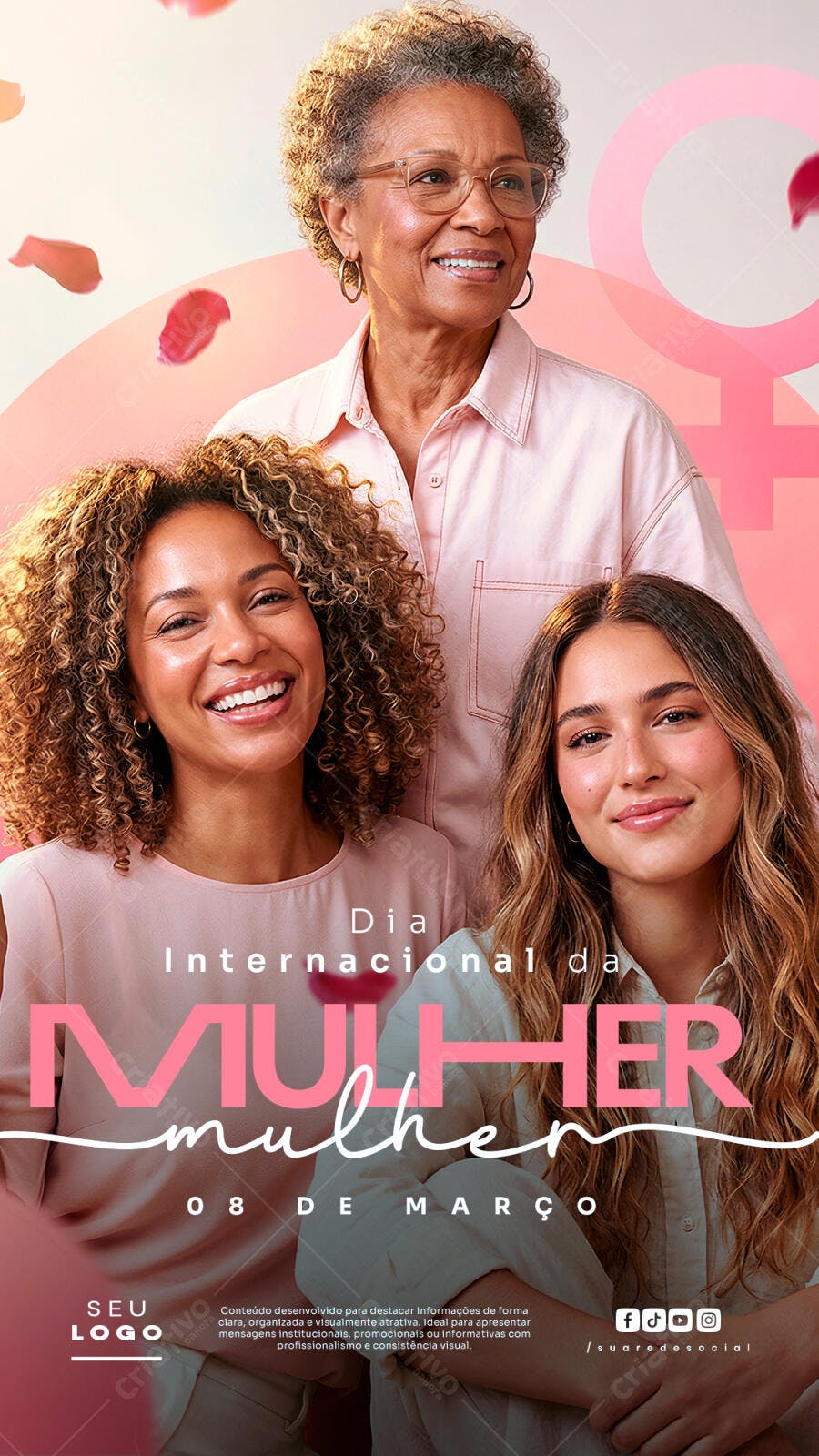 Story Instagram Dia Internacional da Mulher 8 de Março PSD Editável