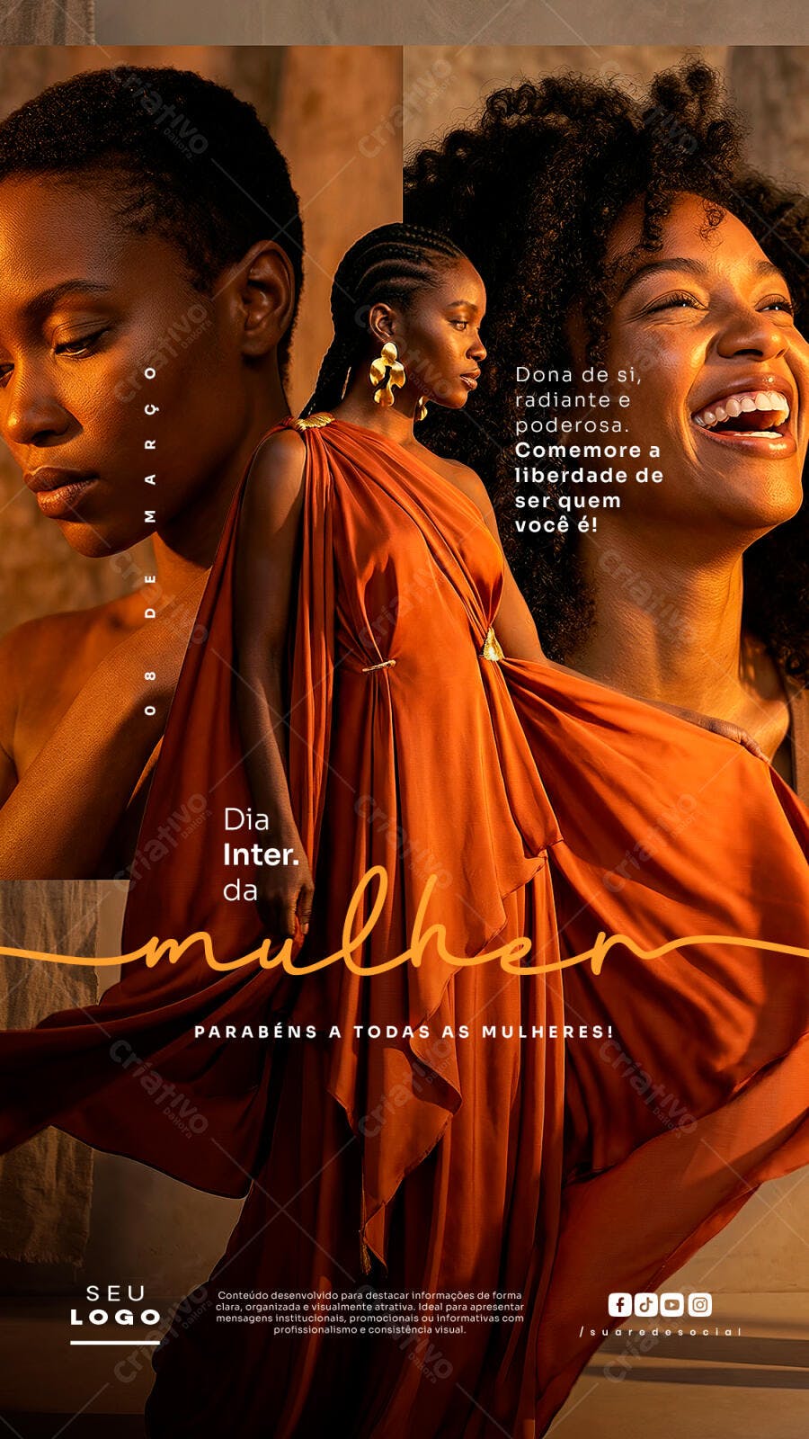 Story Dia Internacional da Mulher 8 de Março PSD Editável