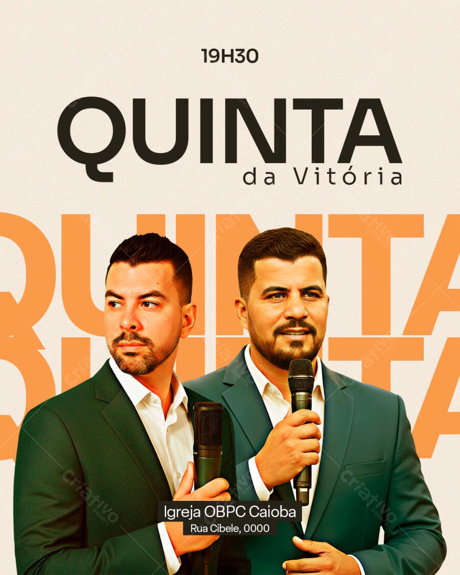 Post Instagram Quinta da Vitória Igreja PSD Editável