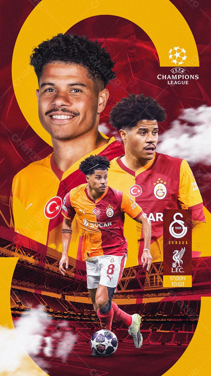 Post Instagram Futebol Champions League PSD Editável