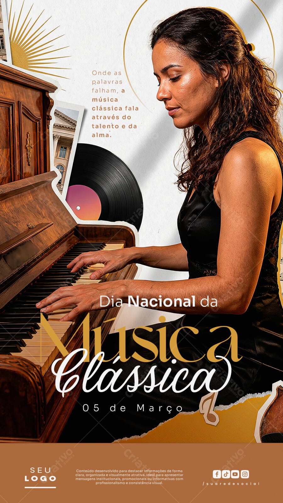 Story Dia Nacional Música Clássica 05 de Março PSD Editável