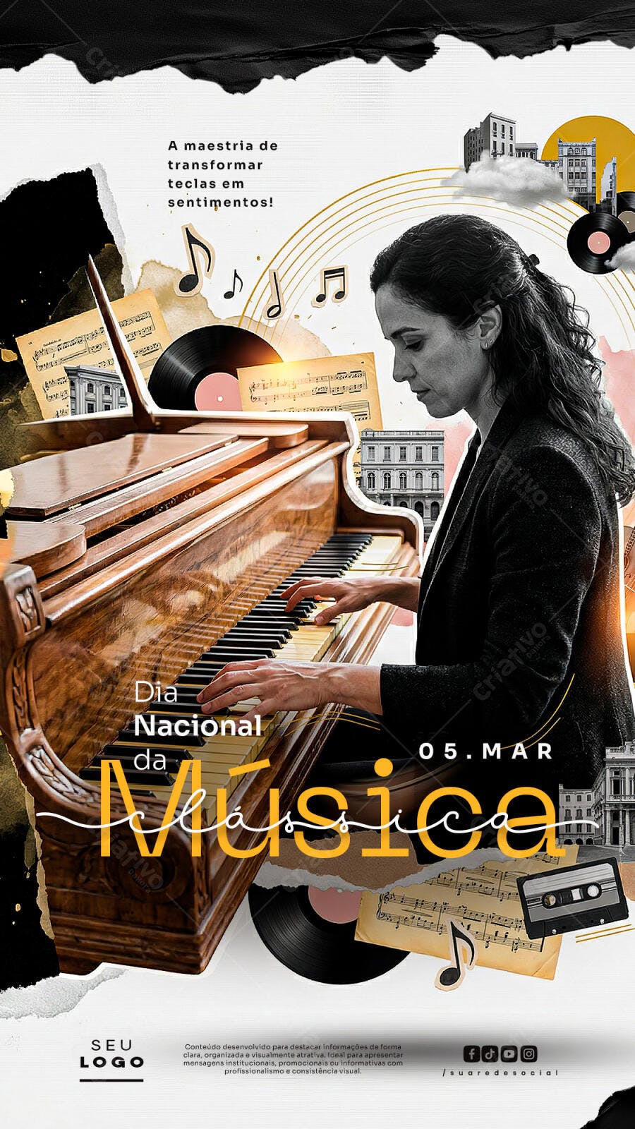 Story Dia Nacional da Música 5 de Março PSD Editável