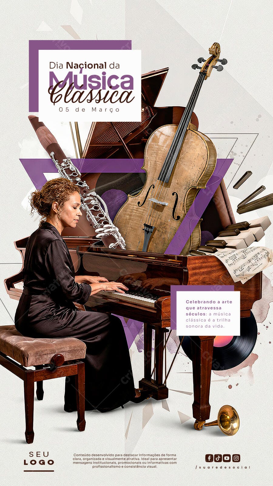 Story Dia Nacional da Música Clássica 5 de Março PSD Editável