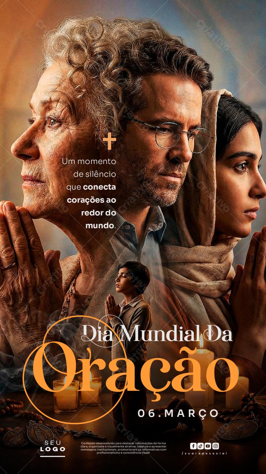Post Instagram Dia Mundial da Oração 06 de Março PSD Editável