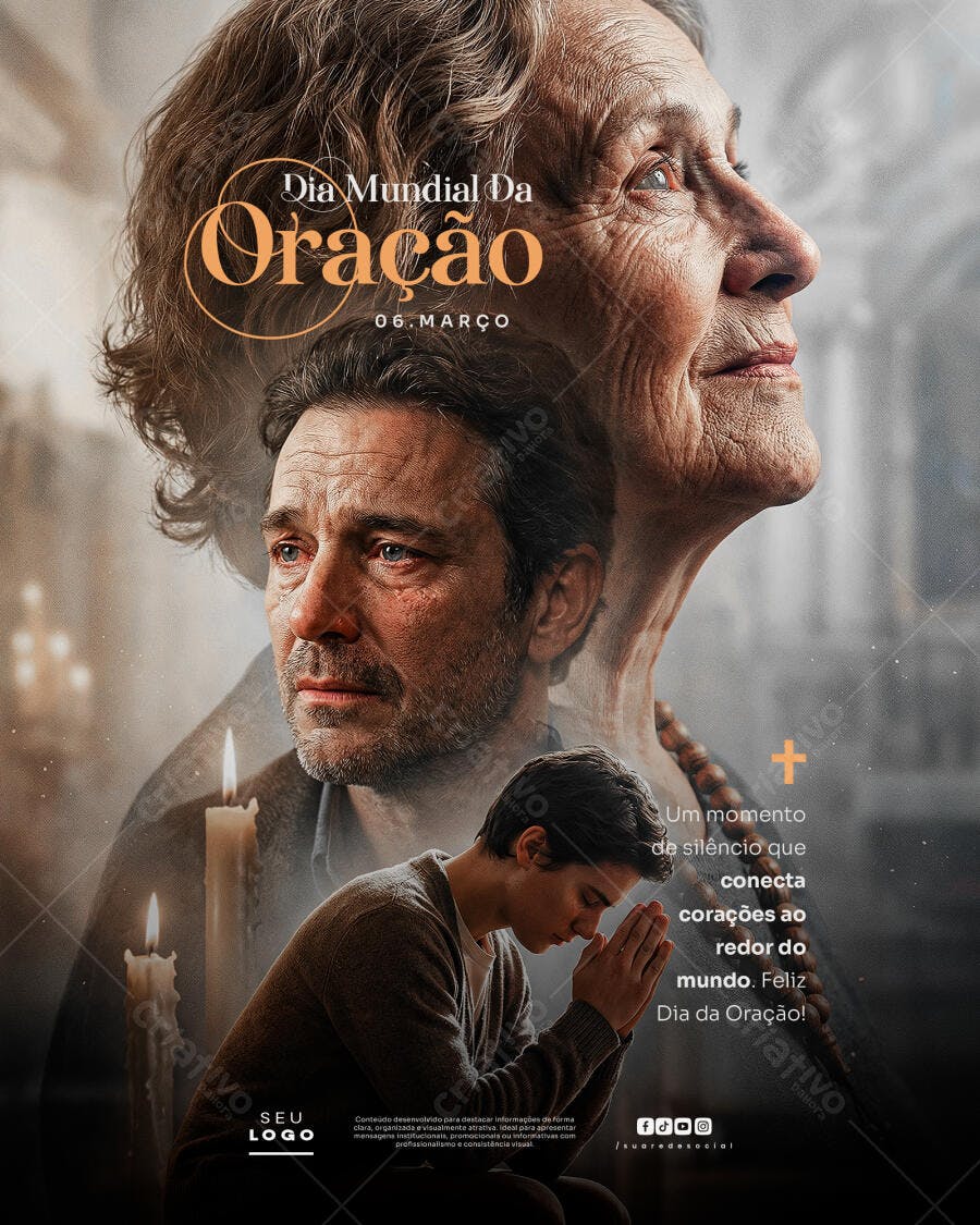 Post Dia Mundial da Oração 06 Março PSD Editável