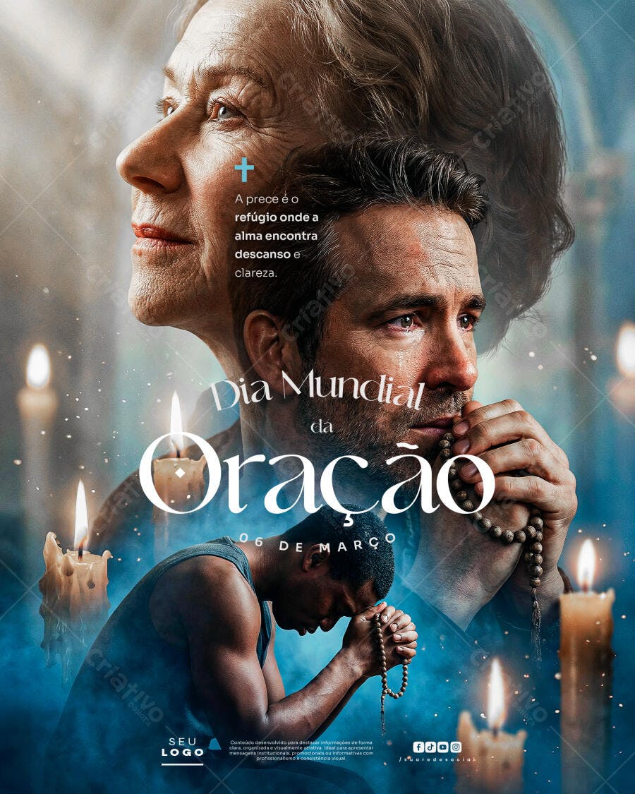 Post Dia Mundial da Oração 06 de Março PSD Editável