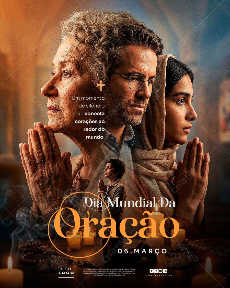 Post Dia Mundial da Oração 06 de Março PSD Editável