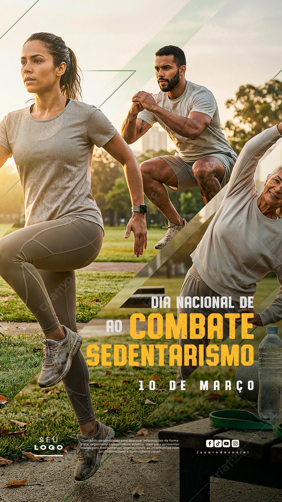 Story Instagram Dia Combate Sedentarismo Março PSD Editável