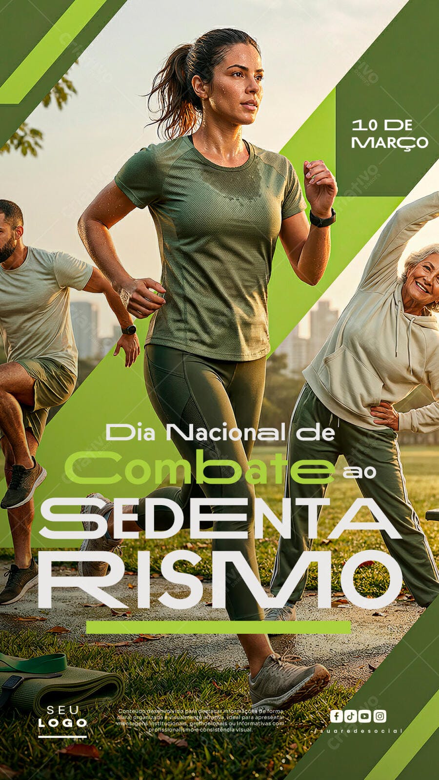 Post Instagram Dia Nacional Combate Sedentarismo PSD Editável