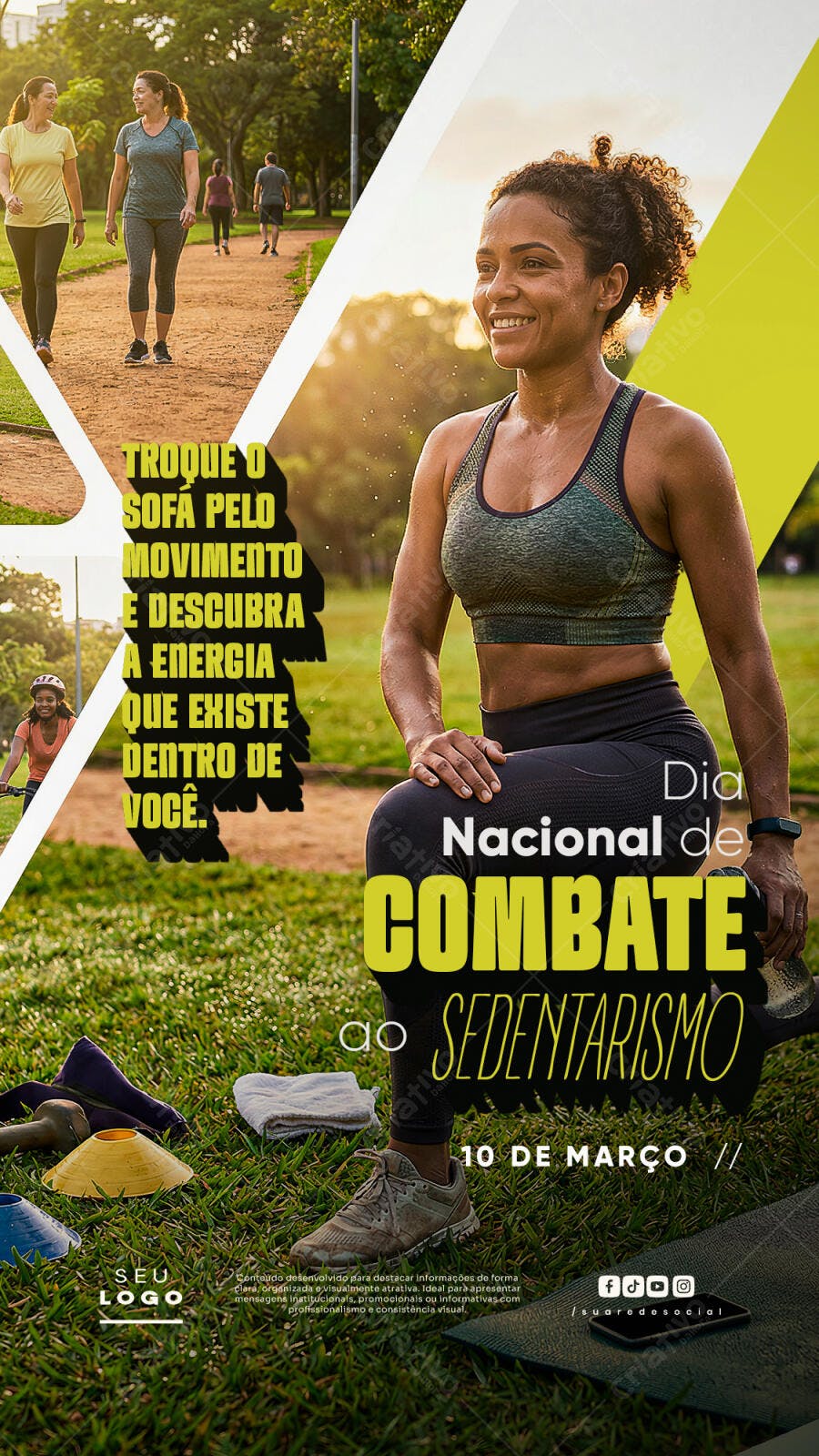 Story Instagram Dia Nacional Combate Sedentarismo PSD Editável