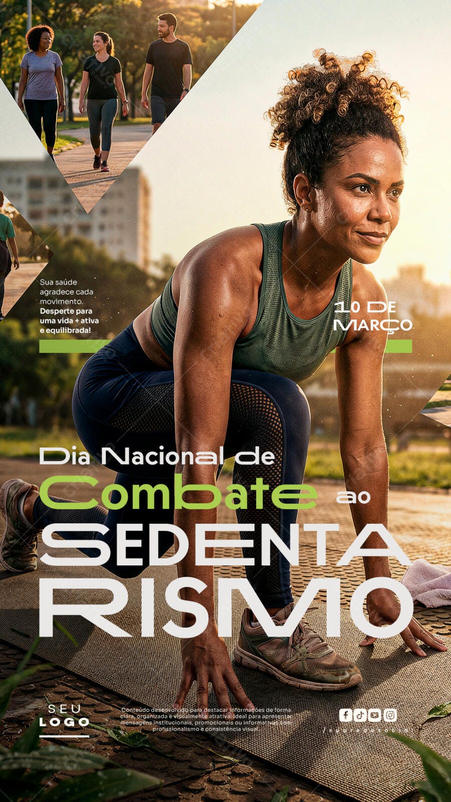 Post Instagram Dia Nacional Combate Sedentarismo PSD Editável