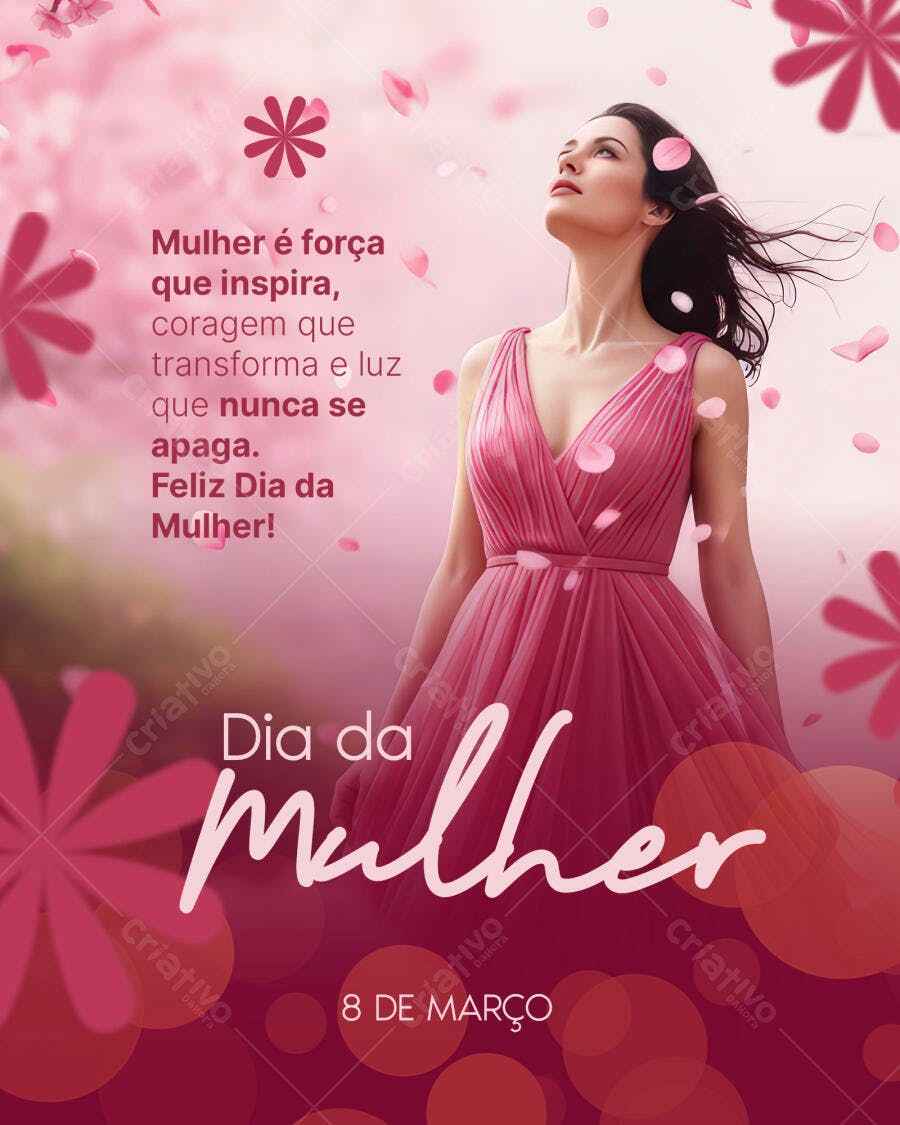 Post Instagram Dia da Mulher 8 de Março PSD Editável