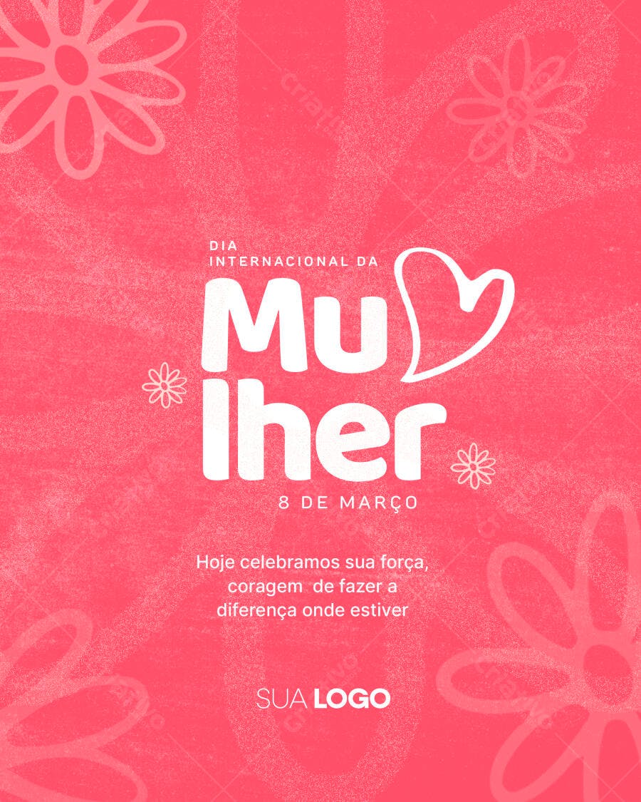 Post Instagram Dia da Mulher 8 de Março PSD Editável