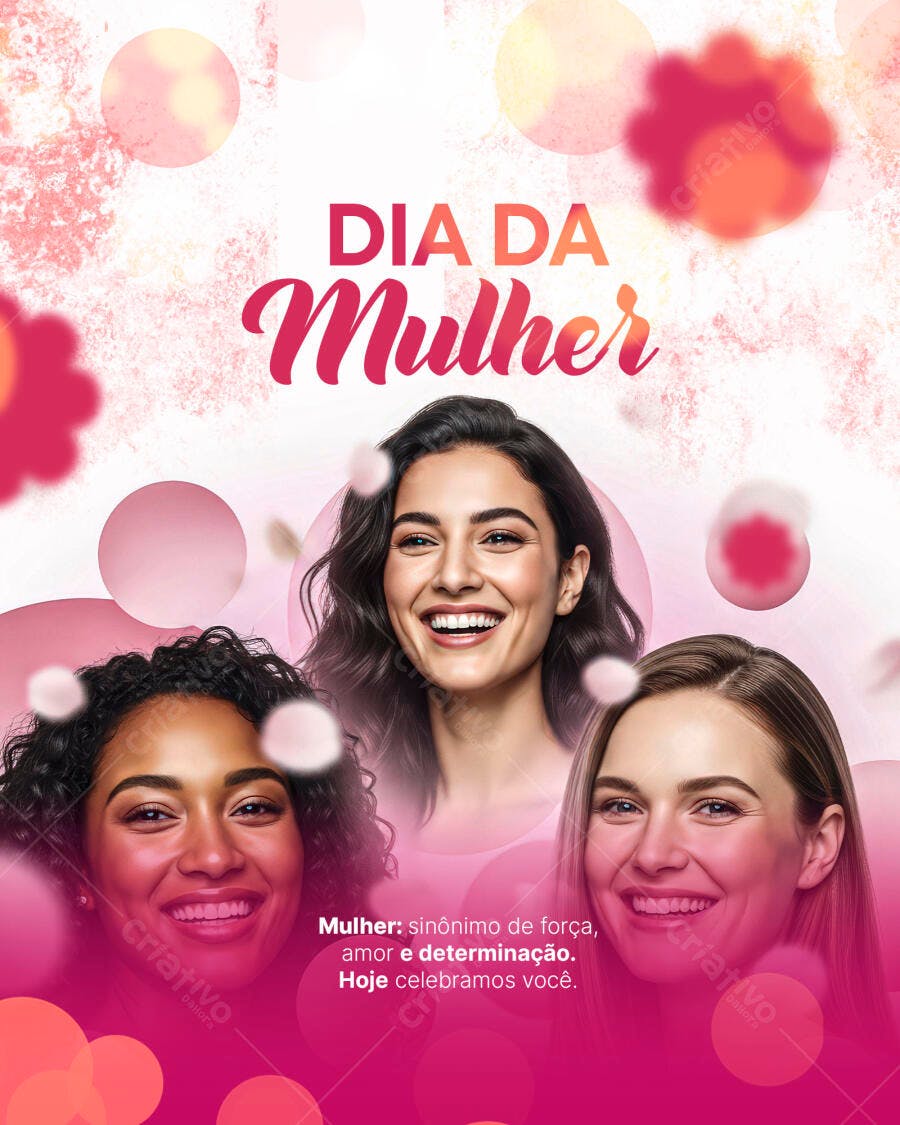 Post Instagram Dia Internacional da Mulher 8 de Março PSD Editável