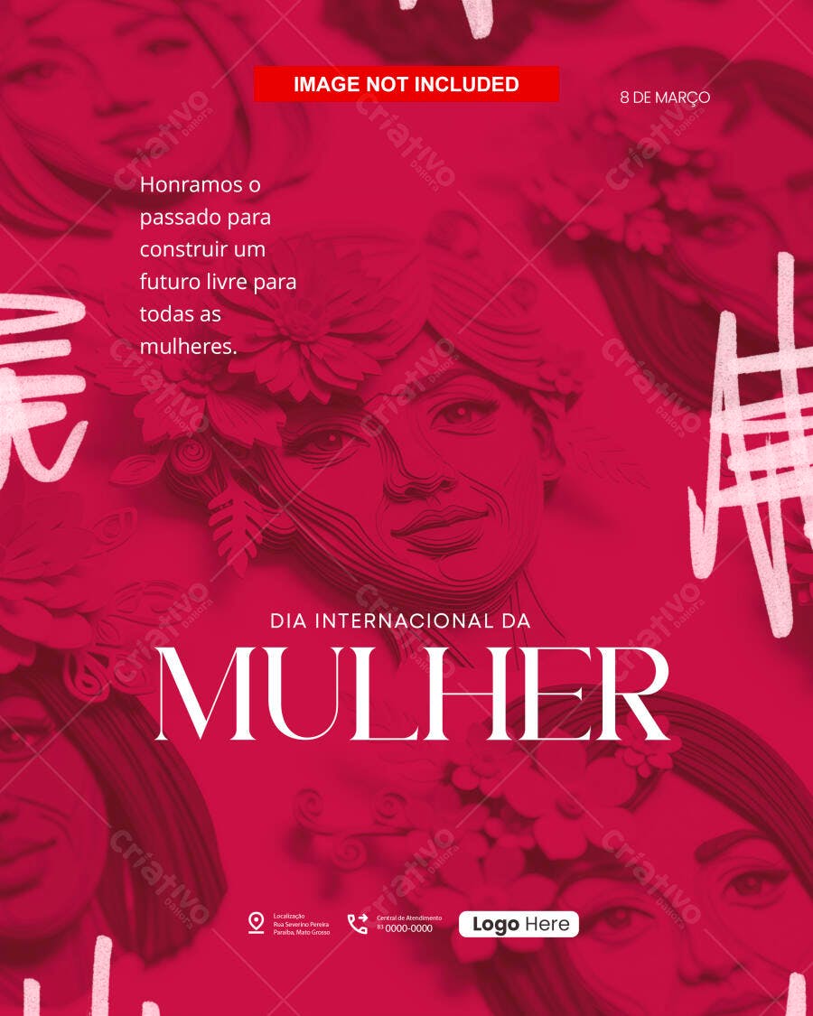 Post Instagram Dia Internacional da Mulher 8 de Março PSD Editável