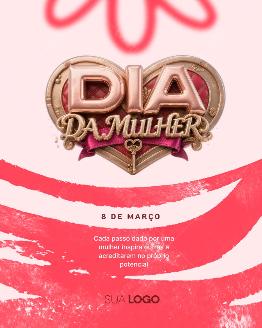 Post Instagram Dia da Mulher 8 de Março PSD Editável