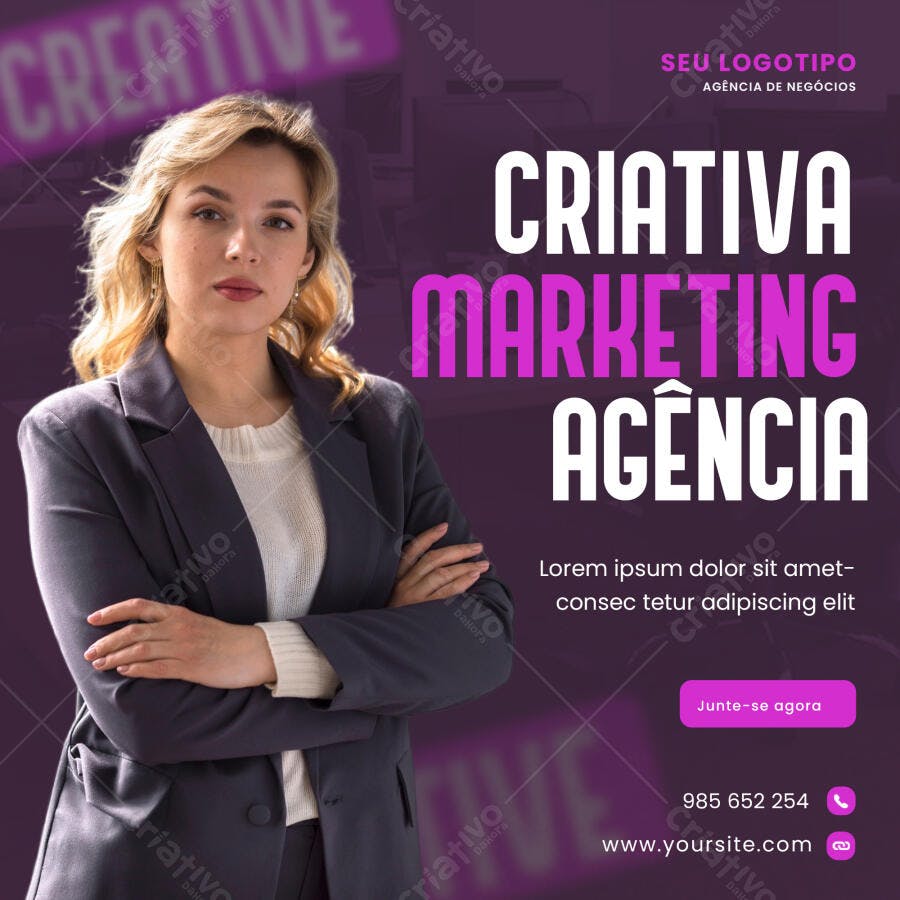 Post Instagram Agência Marketing Digital PSD Editável
