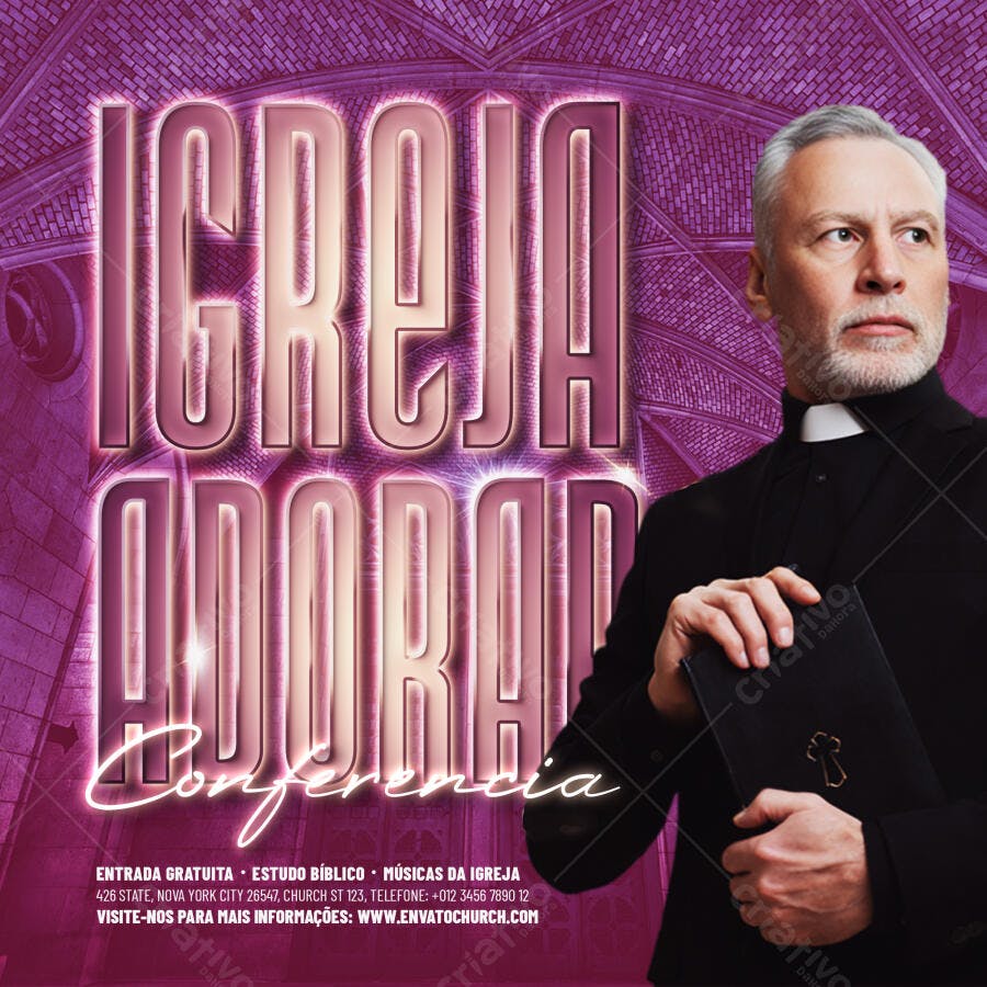 Post Igreja Adorar Conferência PSD Editável
