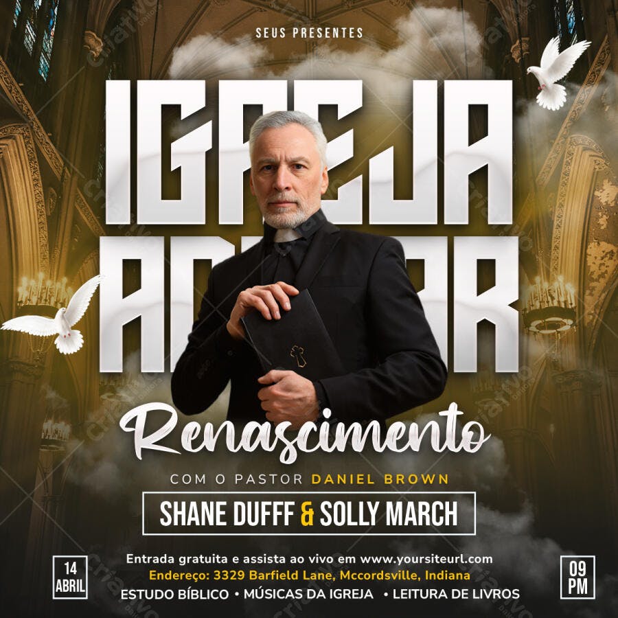 Post Instagram Igreja Renascimento PSD Editável