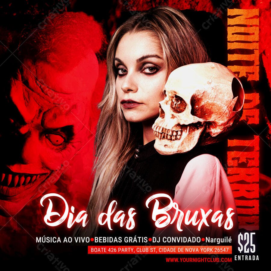 Flyer Dia das Bruxas Halloween Festa PSD Editável