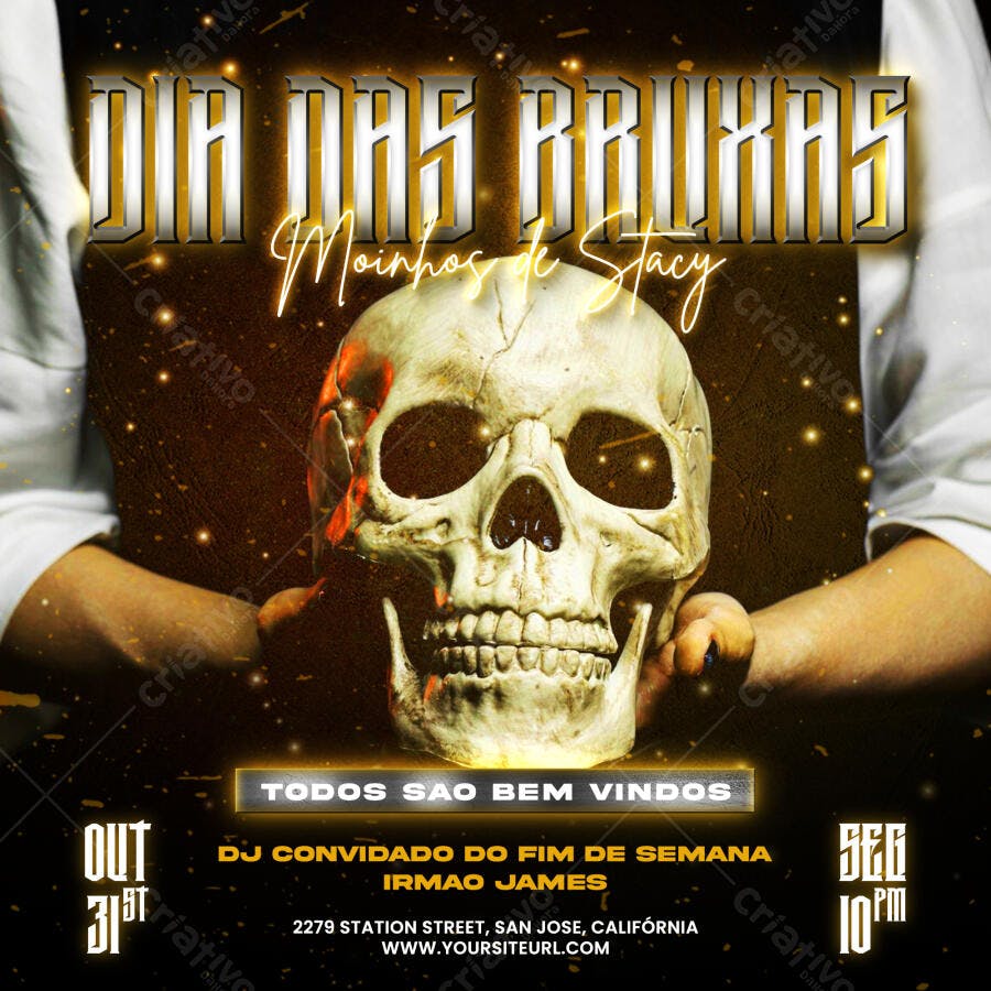 Flyer Dia das Bruxas Halloween Festa PSD Editável