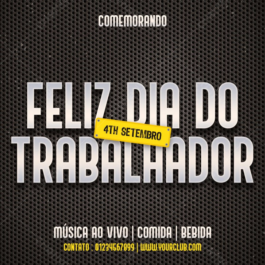 Post Instagram Dia do Trabalhador 1 de Maio PSD Editável