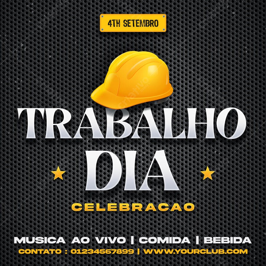 Post Dia do Trabalho 1 de Maio Celebracao PSD Editável