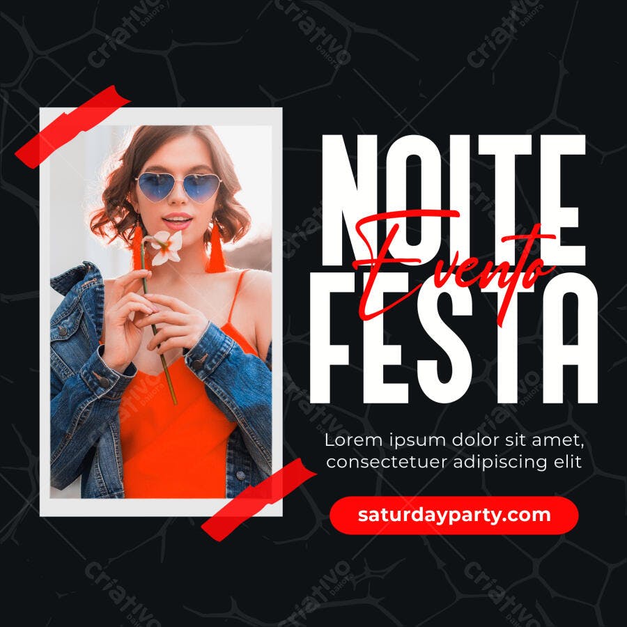 Post Instagram Noite Evento Festa PSD Editável