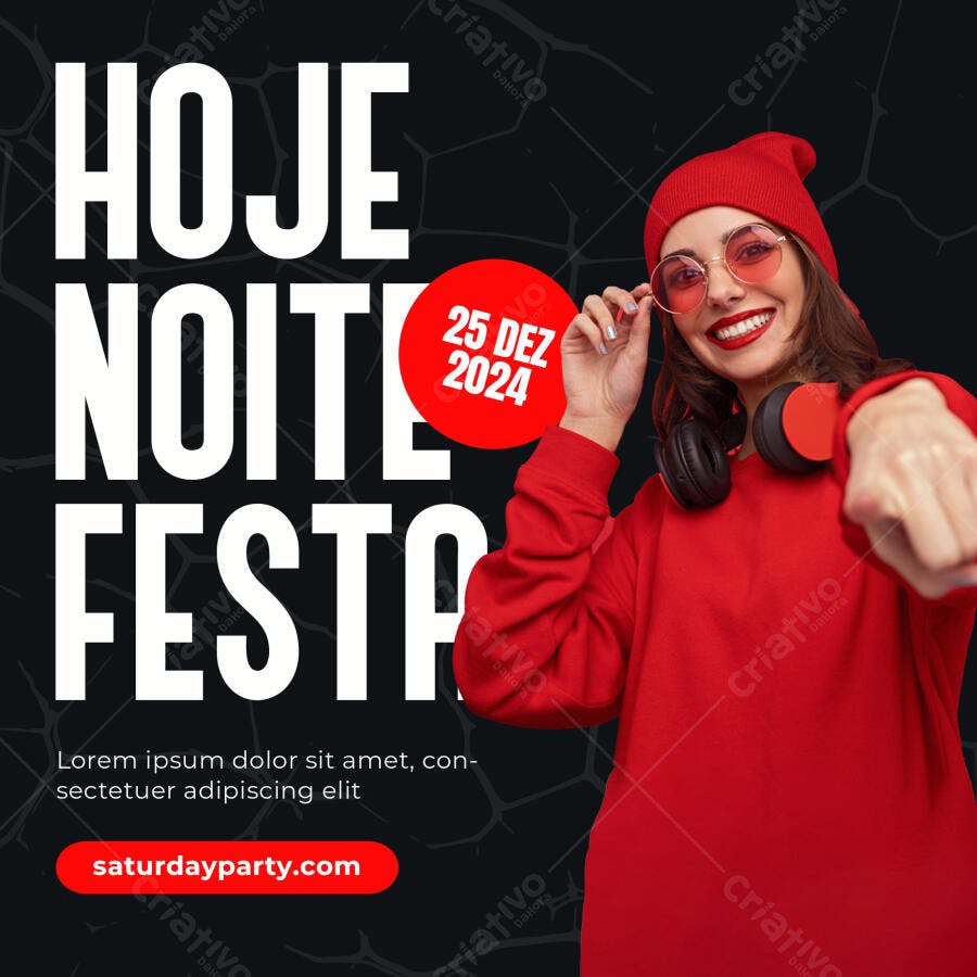Post Instagram Festa Balada Natal 25 Dezembro PSD Editável
