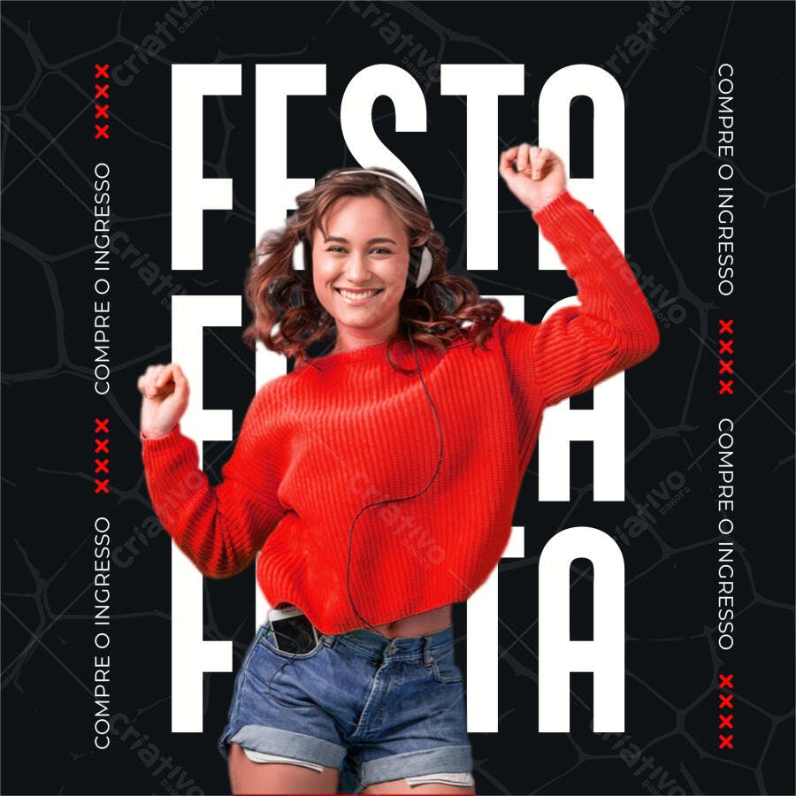 Post Instagram Festa Balada Jovem PSD Editável