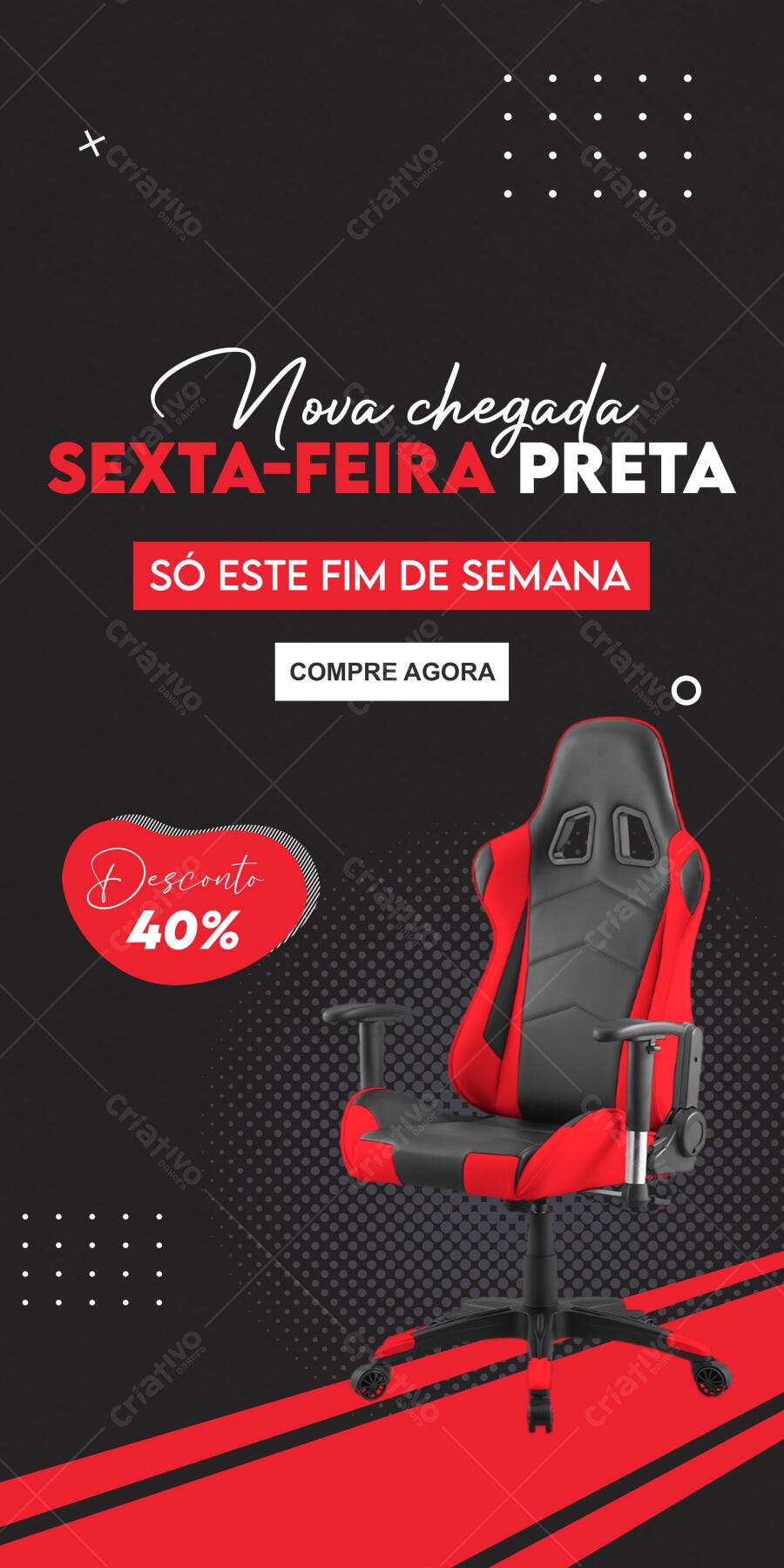 Story Black Friday Cadeira Gamer Loja Eletrônicos PSD Editável