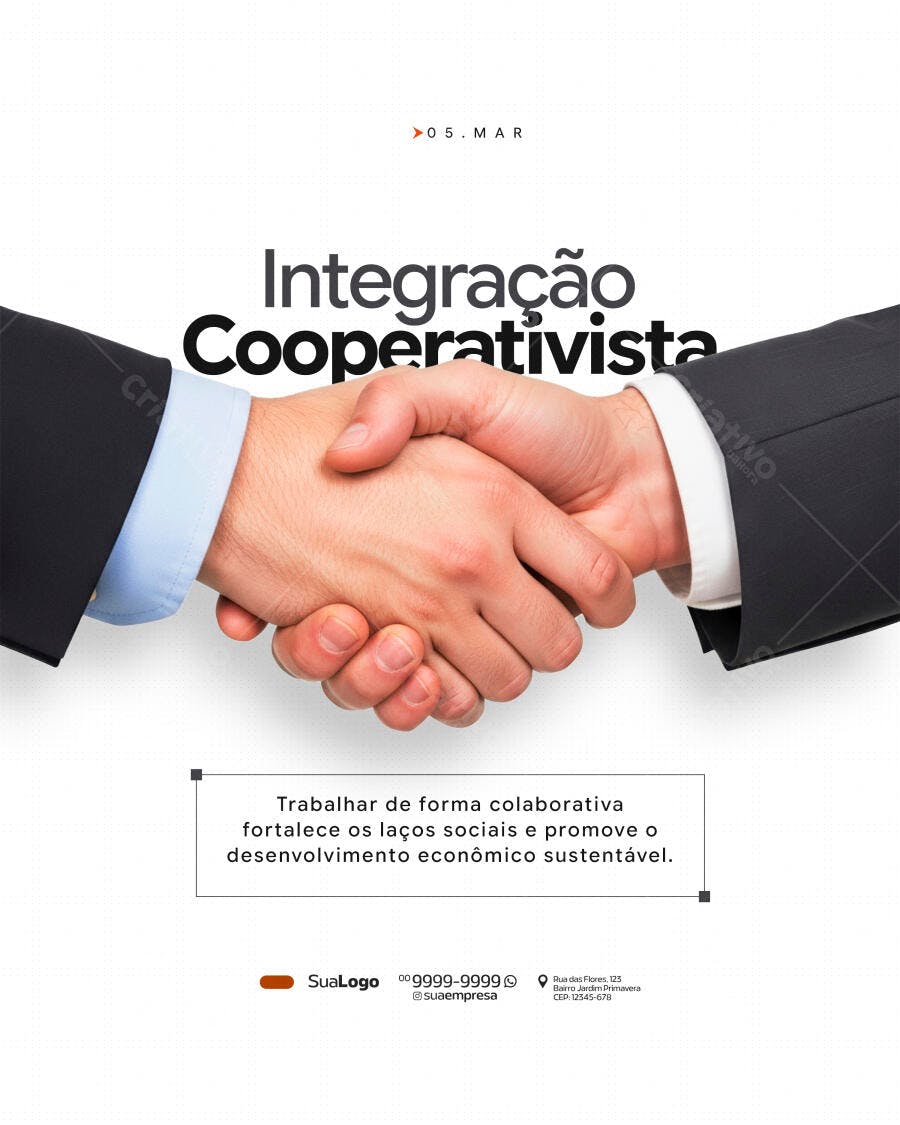 Post Instagram Integração Cooperativista PSD Editável