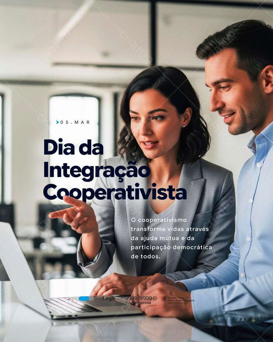 Post Dia da Integração Cooperativista Março PSD Editável