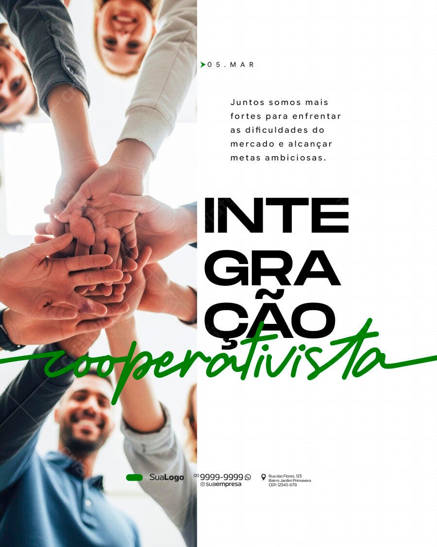 Post Instagram Integração Cooperativista PSD Editável