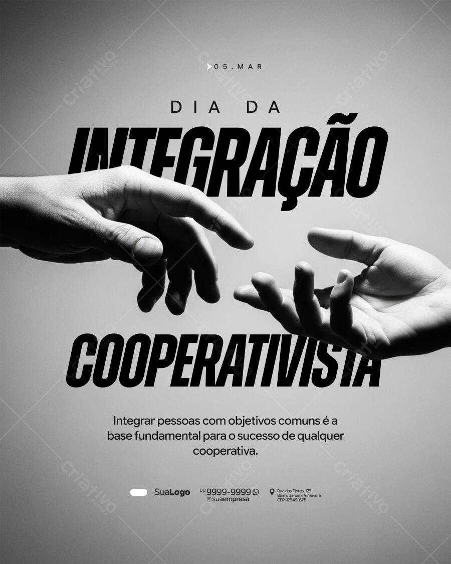Post Dia da Integração Cooperativista Março PSD Editável