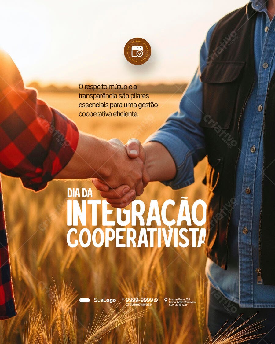 Post Dia da Integração Cooperativista Agronegócio PSD Editável