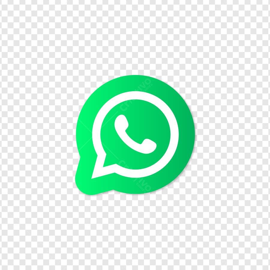 Ícone WhatsApp Verde Flat Design PNG Fundo Transparente