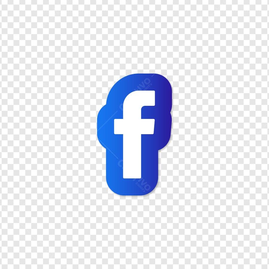 Ícone Facebook Logo Azul Redes Sociais PNG Fundo Transparente