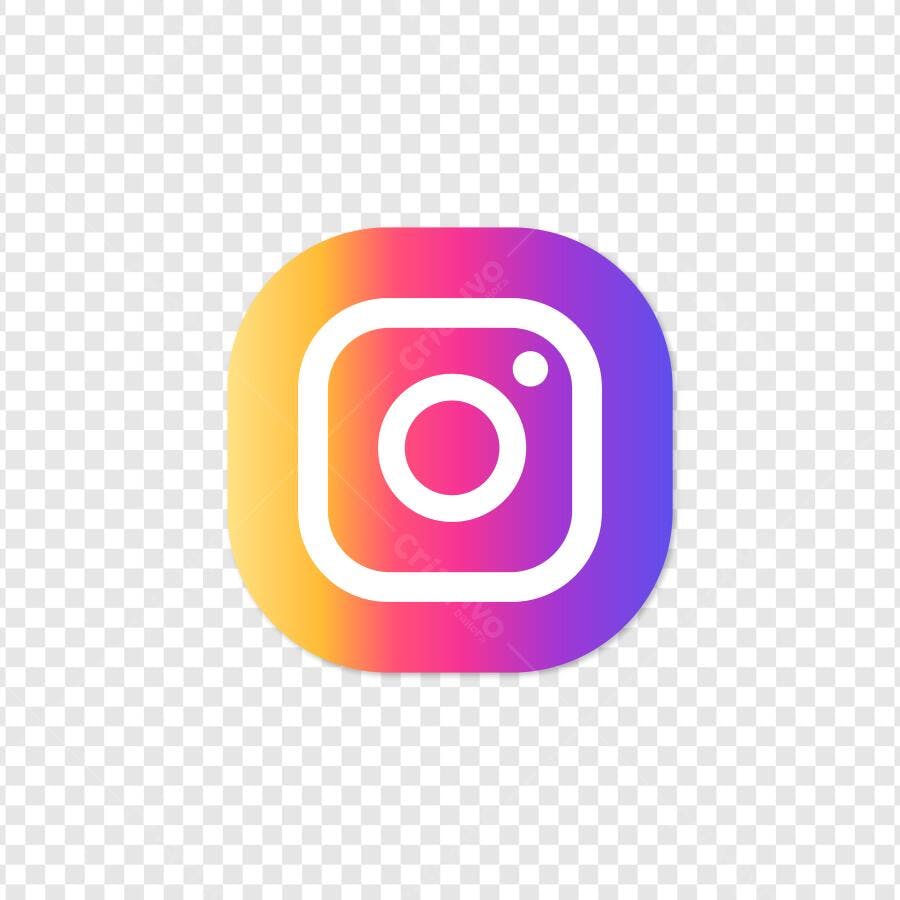 Ícone Instagram Gradiente Colorido PNG Fundo Transparente