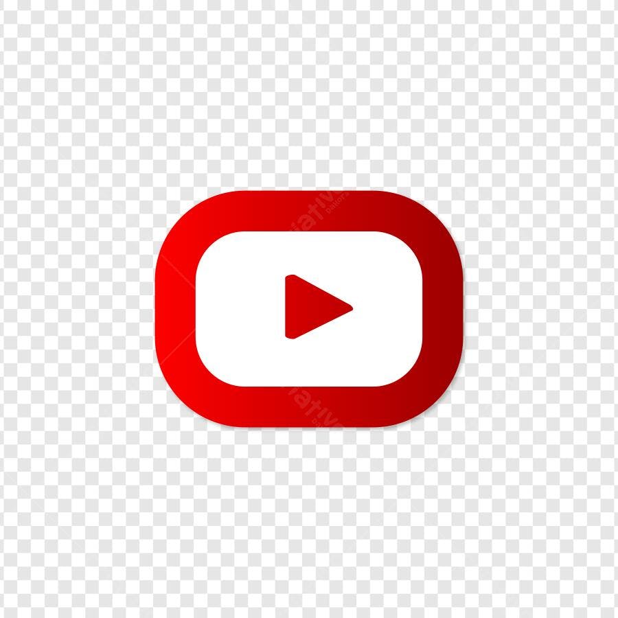 Ícone YouTube Botão Play Vermelho PNG Fundo Transparente