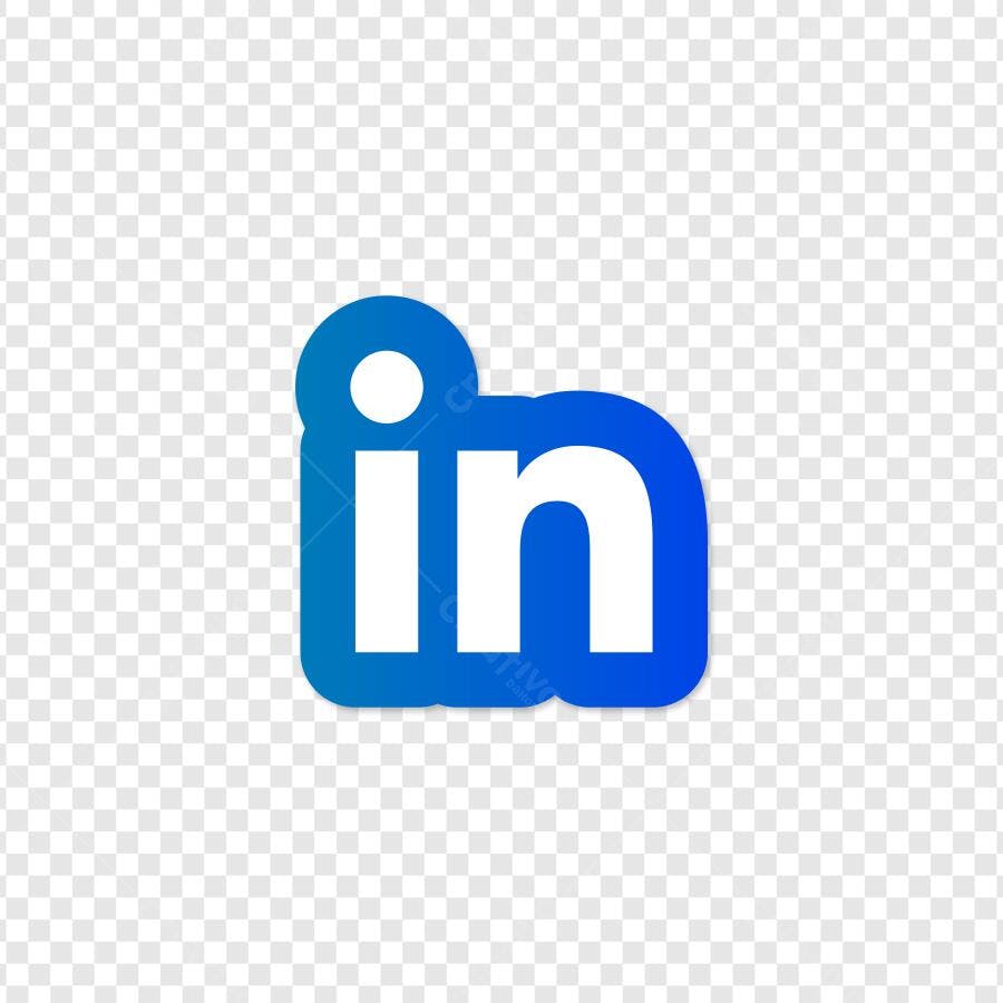 Logo LinkedIn Ícone Azul Rede Social PNG Fundo Transparente