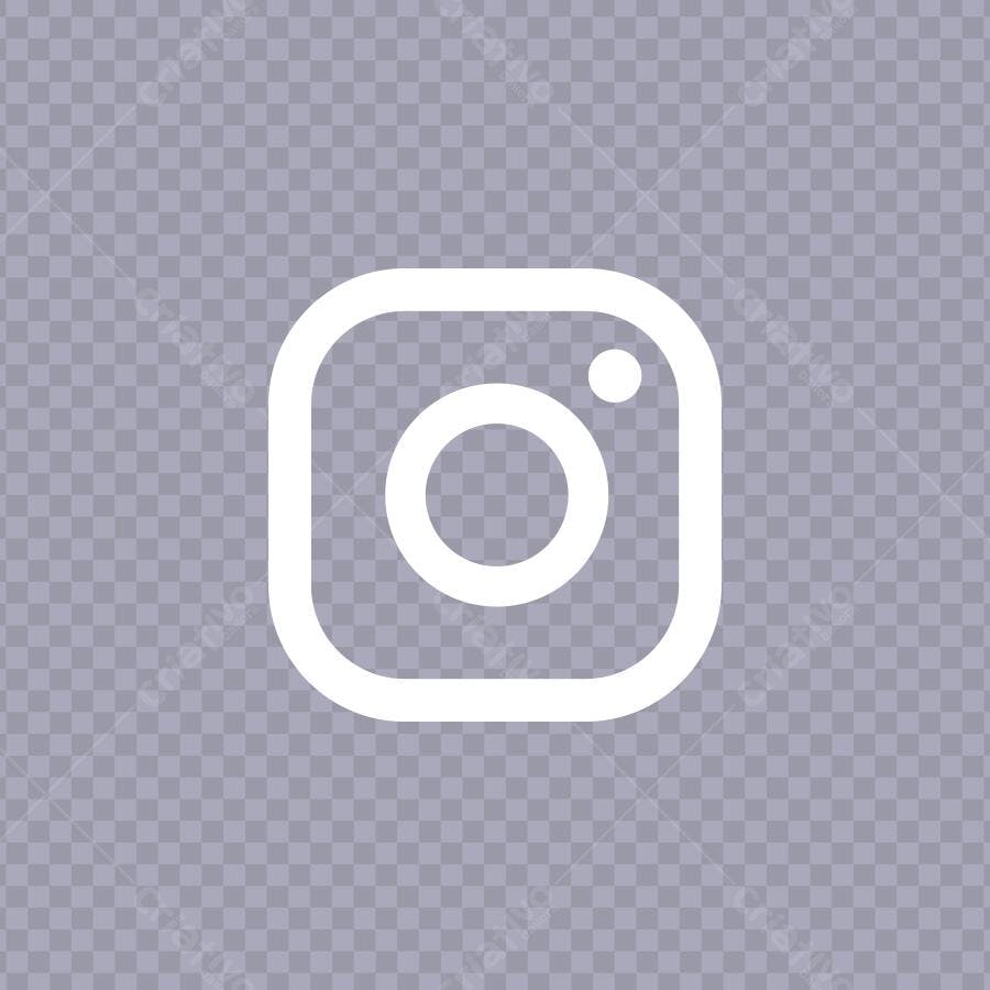 Ícone Instagram Branco Flat Design PNG Fundo Transparente