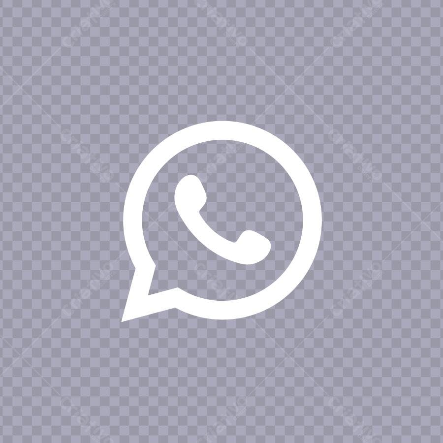 Ícone WhatsApp Branco Flat Design PNG Fundo Transparente