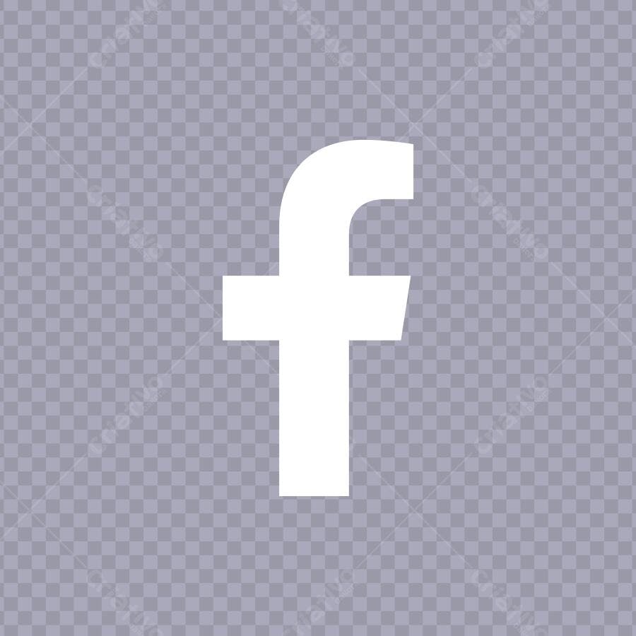 Ícone Facebook Branco Flat Design PNG Fundo Transparente